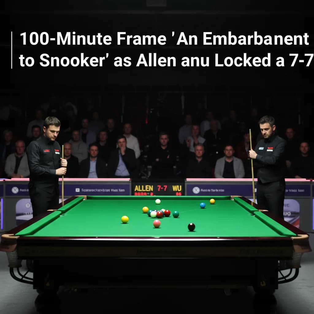 100-Minute Frame 'An Embarrassment to Snooker' as Allen and Wu Locked at 7-7