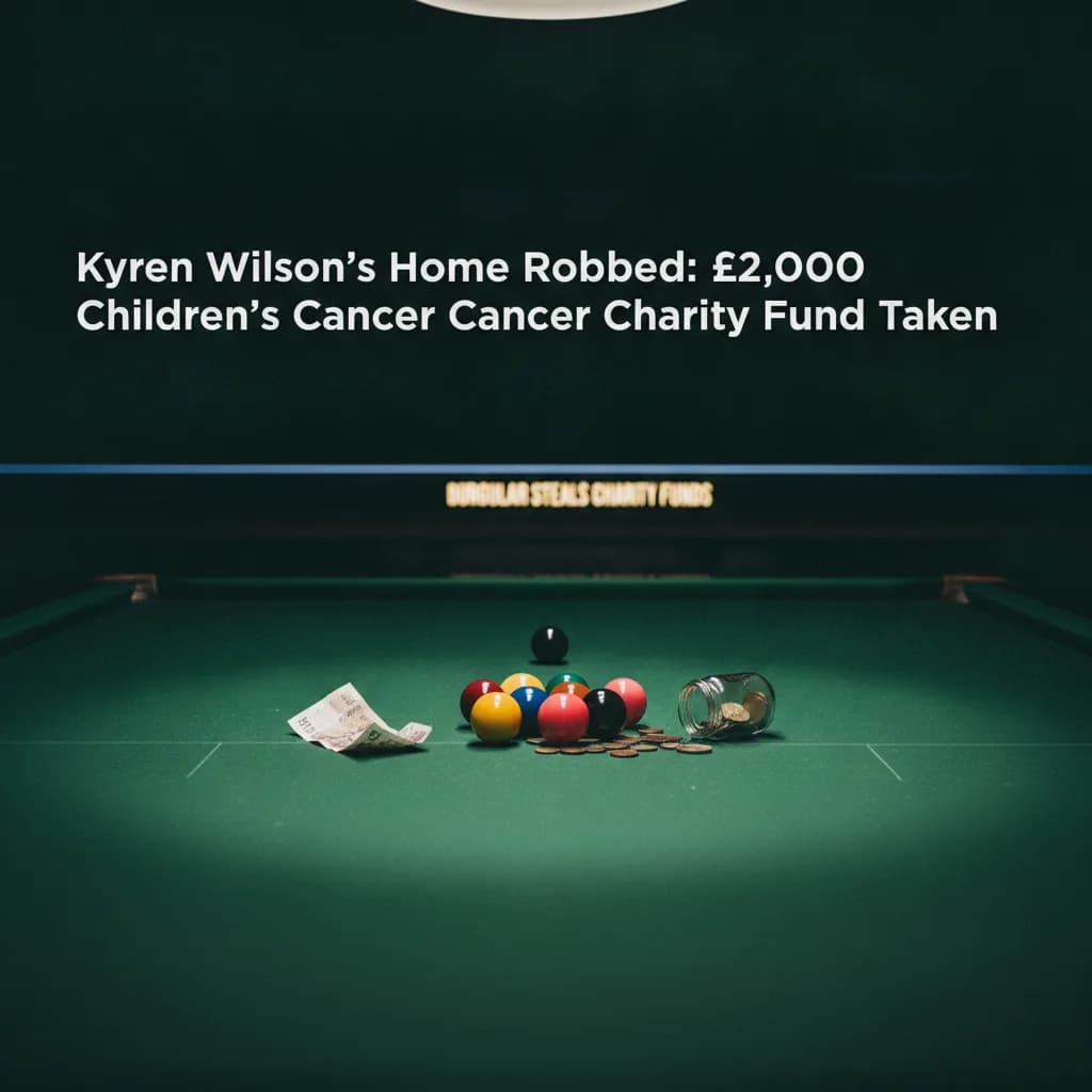 Burglar Steals £2,000 Children's Cancer Charity Fund from Kyren Wilson's Home