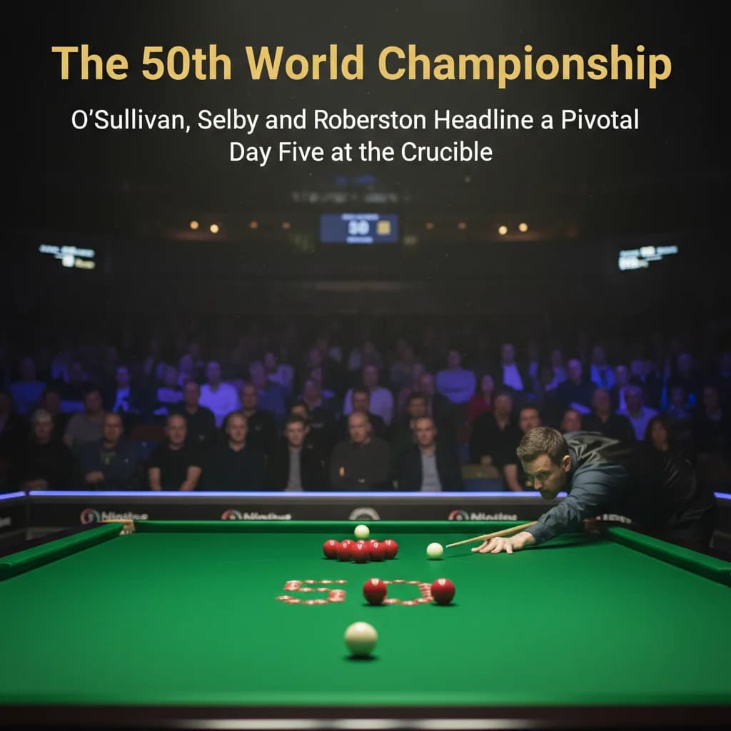 The 50th World Championship: O'Sullivan, Selby and Robertson Headline a Pivotal Day Five at the Crucible