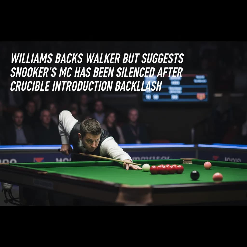 Williams Backs Walker But Suggests Snooker's MC Has Been Silenced After Crucible Introduction Backlash