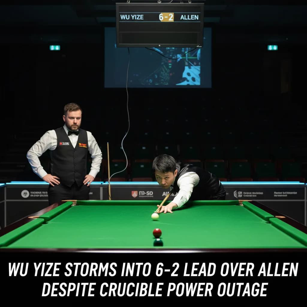 Wu Yize Storms Into 6-2 Lead Over Allen Despite Crucible Power Outage